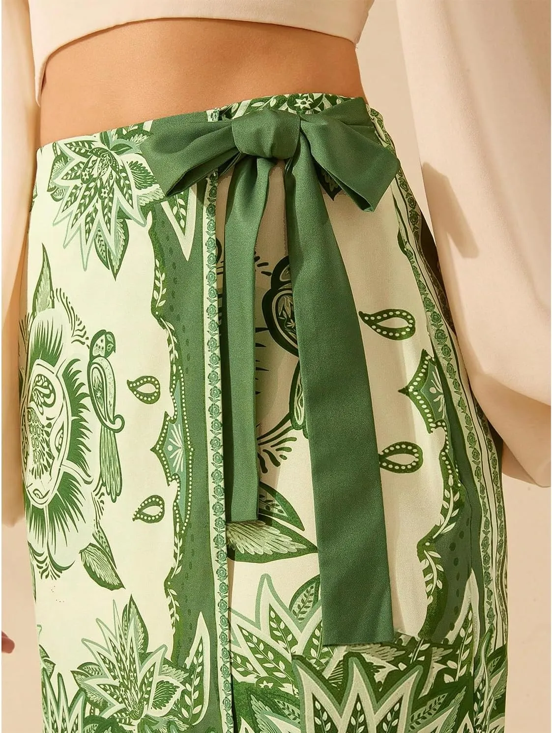 Womens Summer Floral Wrap Short Skirt Tie Side High Waist A Line Beach Vacation Boho Mini Skirt