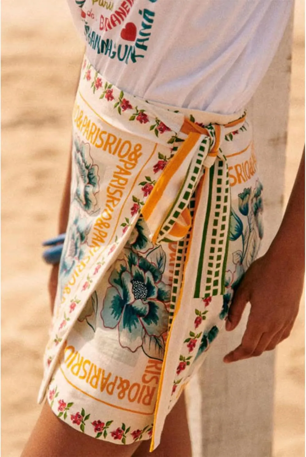 Womens Summer Floral Wrap Short Skirt Tie Side High Waist A Line Beach Vacation Boho Mini Skirt