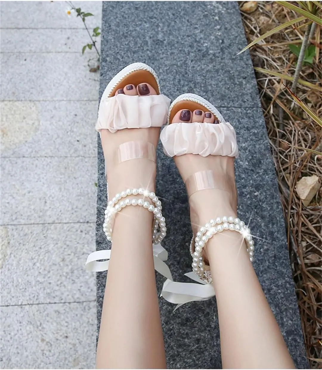 Women's Summer Open Toe Wedge Sandals With 16Cm High Heel And 5-7Cm Platform Sexy Party Shoes