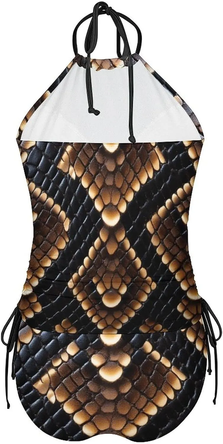 Womens Tankini Set Halter Bikini Tops and Triangle Bottom Two Piece Bathing Suit Tummy Control Swimsuit
