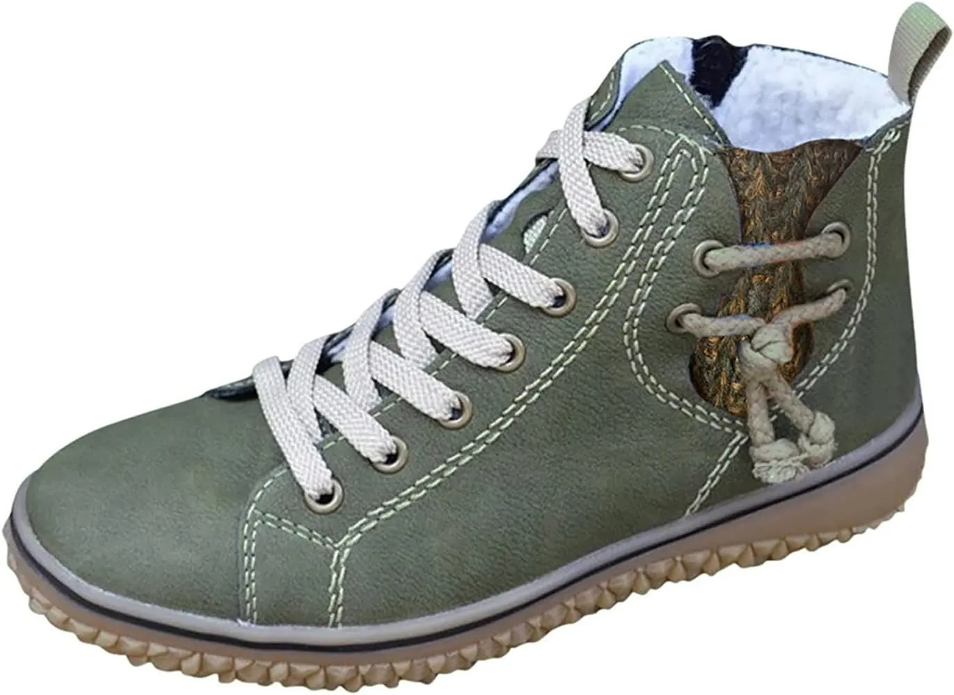 Women's Waterproof Walking Sneakers Casual Width Ankle Boots Lace Up Hiking Boots Winter Outdoor Snow Boots
