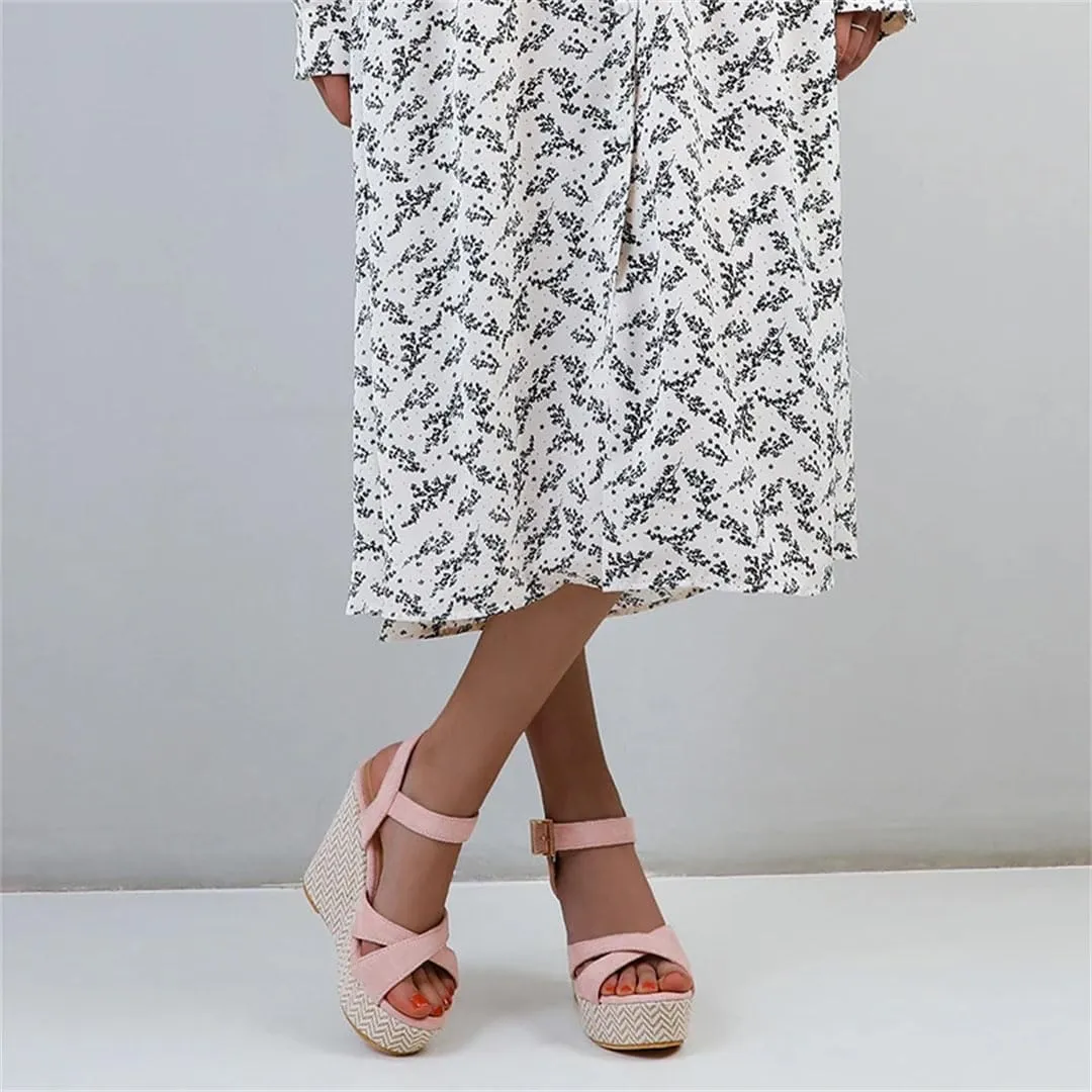 Women's Wedge Sandals With 8Cm High Heel And 3-5Cm Platform Casual Flip Flops Large Size Comfortable Wedge Shoes