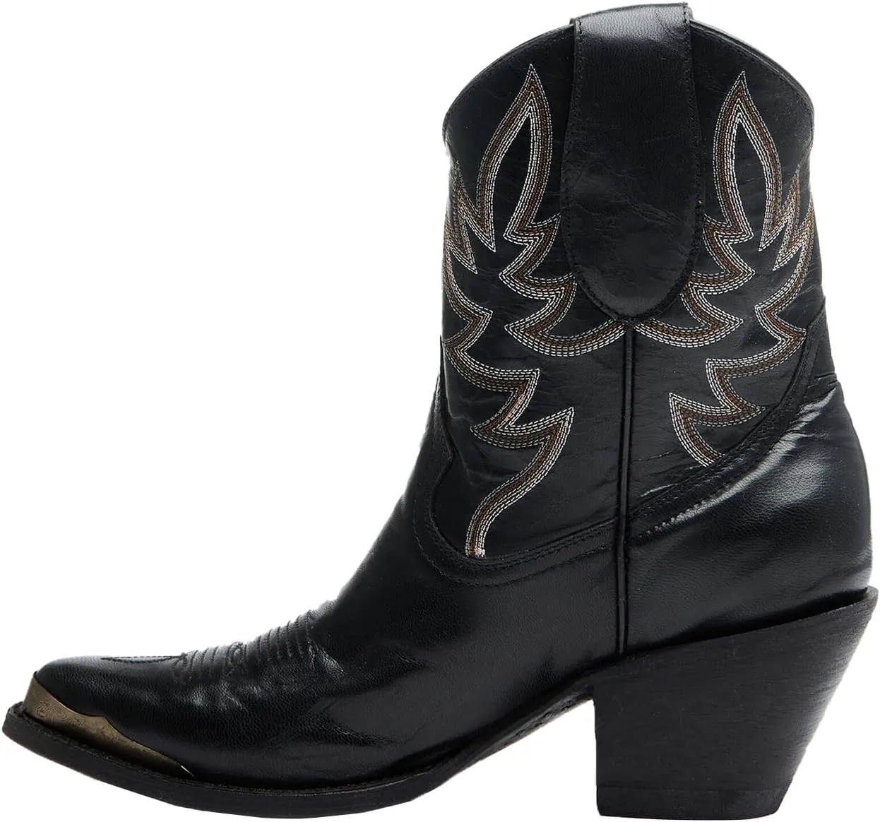 Women's Western Cowboy Ankle Boots Short Cowgirl Boots with Classic Embroidered Slip On Pointed Toe Chunky Country Booties