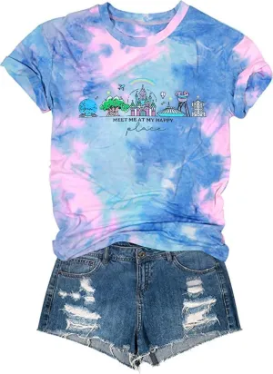 Womens World Traveler Shirt Magic Kingdom Graphic Tshirt Matching Trip T-Shirt Girl Vacation Hodilay Short Sleeve Top
