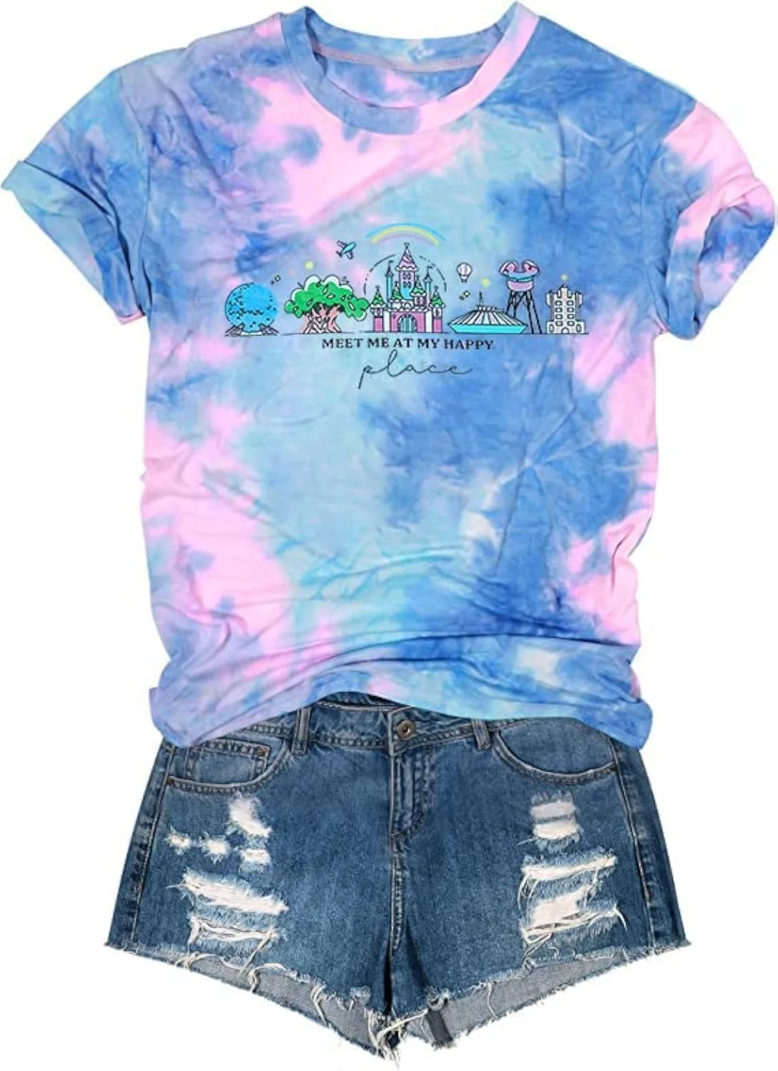 Womens World Traveler Shirt Magic Kingdom Graphic Tshirt Matching Trip T-Shirt Girl Vacation Hodilay Short Sleeve Top