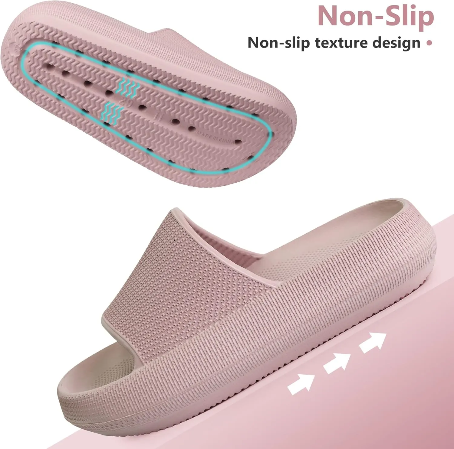 Youecci Cloud Slides for Kids丨Shower Slippers Bathroom Pool Sandals丨Boys Girls Comfy Thick Sole Slippers丨Summer Non-Slip Beach Shoes