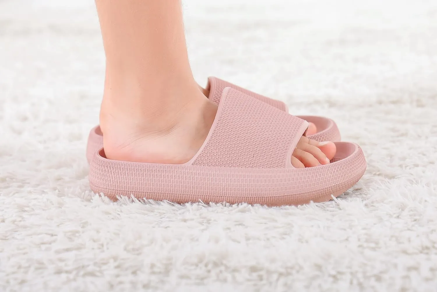 Youecci Cloud Slides for Kids丨Shower Slippers Bathroom Pool Sandals丨Boys Girls Comfy Thick Sole Slippers丨Summer Non-Slip Beach Shoes