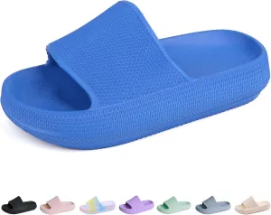 Youecci Cloud Slides for Kids丨Shower Slippers Bathroom Pool Sandals丨Boys Girls Comfy Thick Sole Slippers丨Summer Non-Slip Beach Shoes