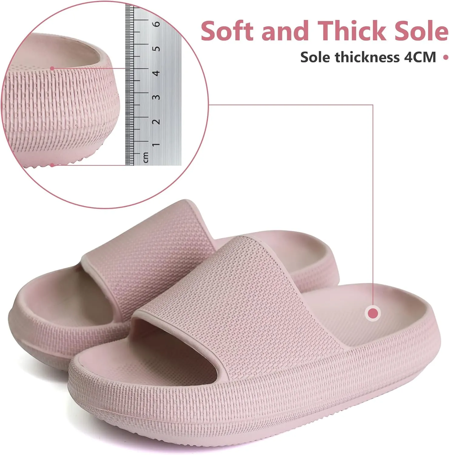 Youecci Cloud Slides for Kids丨Shower Slippers Bathroom Pool Sandals丨Boys Girls Comfy Thick Sole Slippers丨Summer Non-Slip Beach Shoes