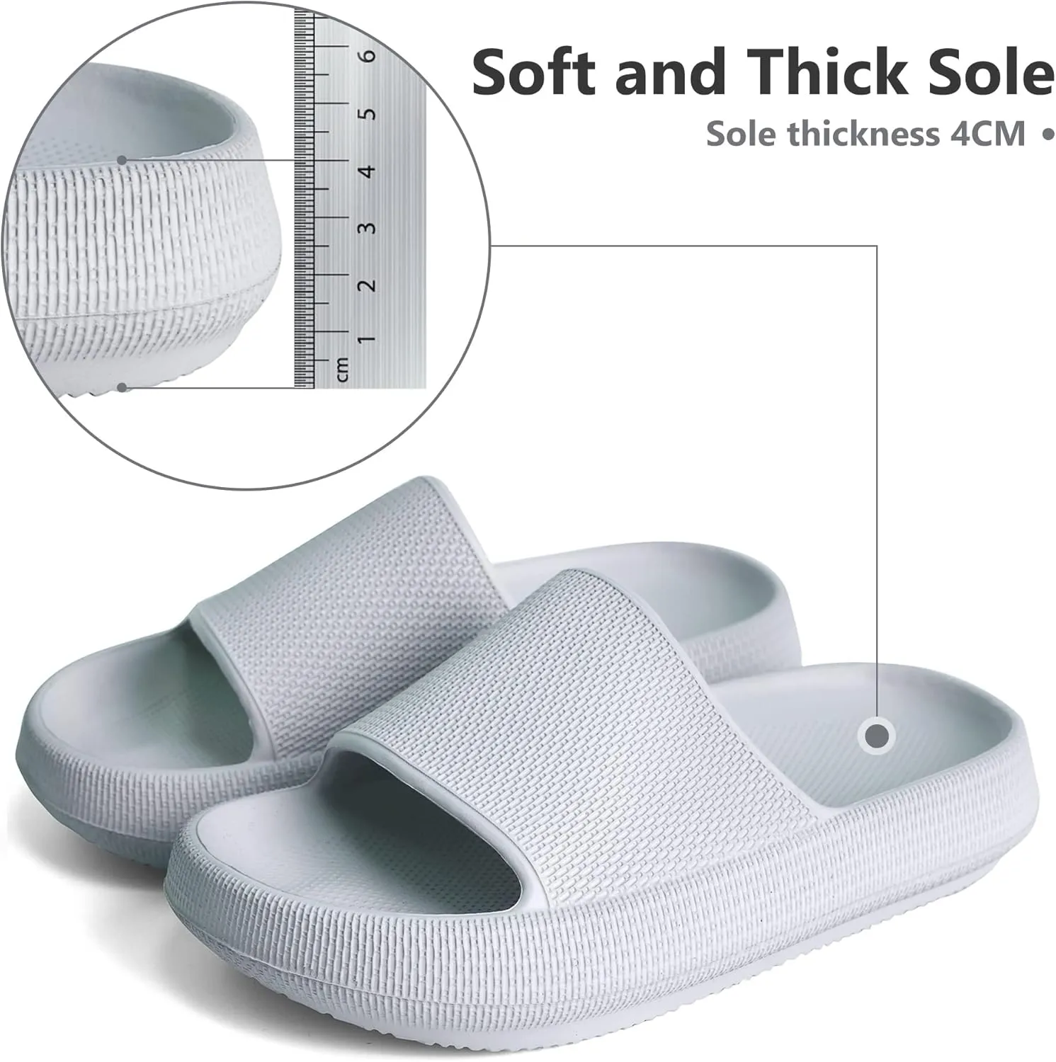 Youecci Cloud Slides for Kids丨Shower Slippers Bathroom Pool Sandals丨Boys Girls Comfy Thick Sole Slippers丨Summer Non-Slip Beach Shoes