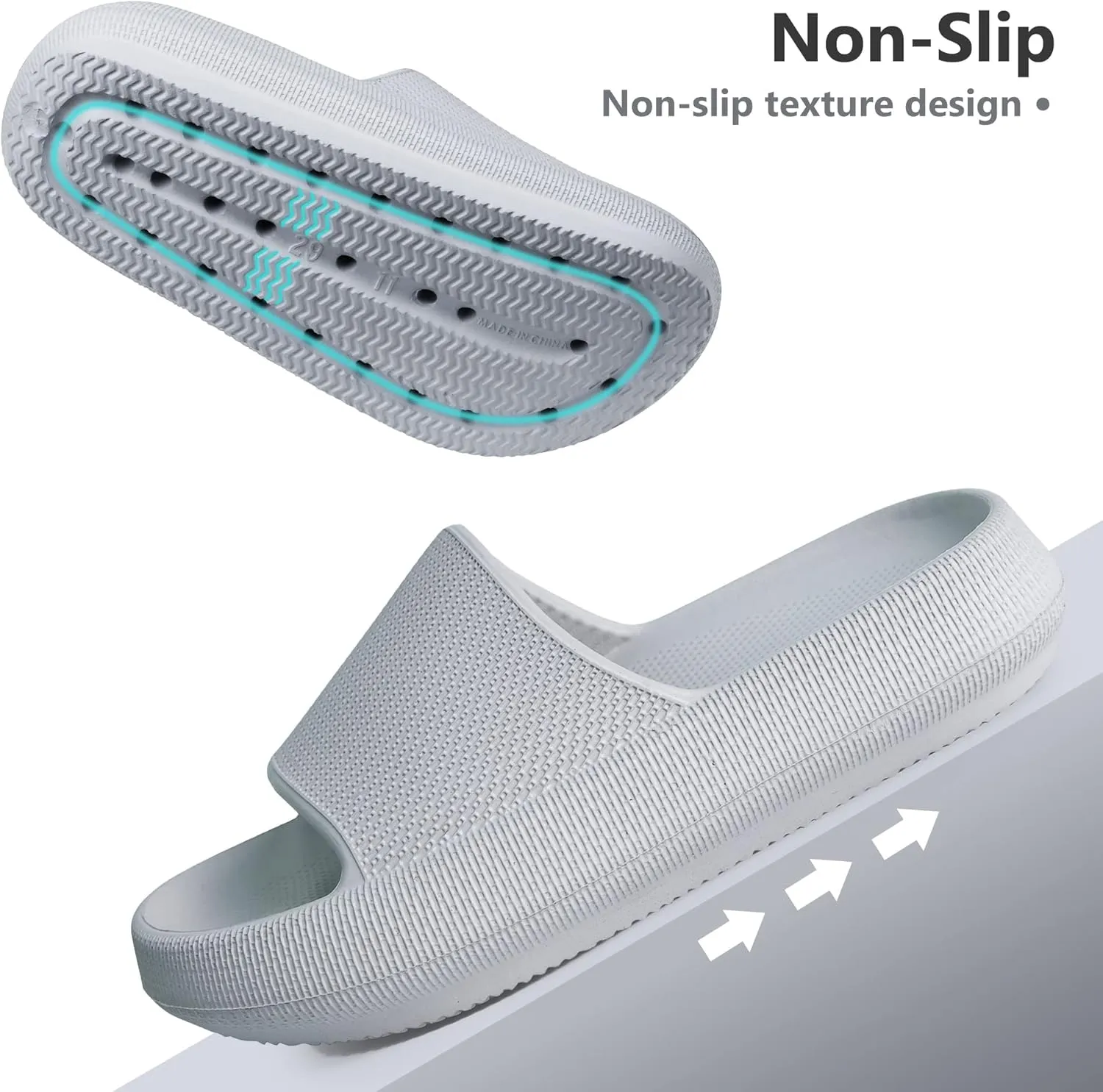 Youecci Cloud Slides for Kids丨Shower Slippers Bathroom Pool Sandals丨Boys Girls Comfy Thick Sole Slippers丨Summer Non-Slip Beach Shoes
