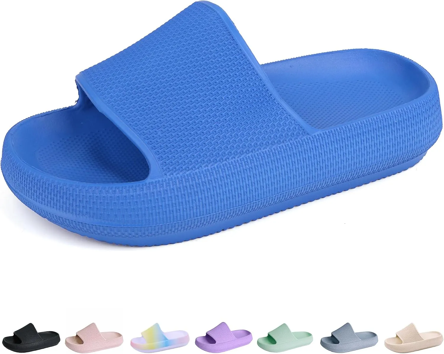 Youecci Cloud Slides for Kids丨Shower Slippers Bathroom Pool Sandals丨Boys Girls Comfy Thick Sole Slippers丨Summer Non-Slip Beach Shoes
