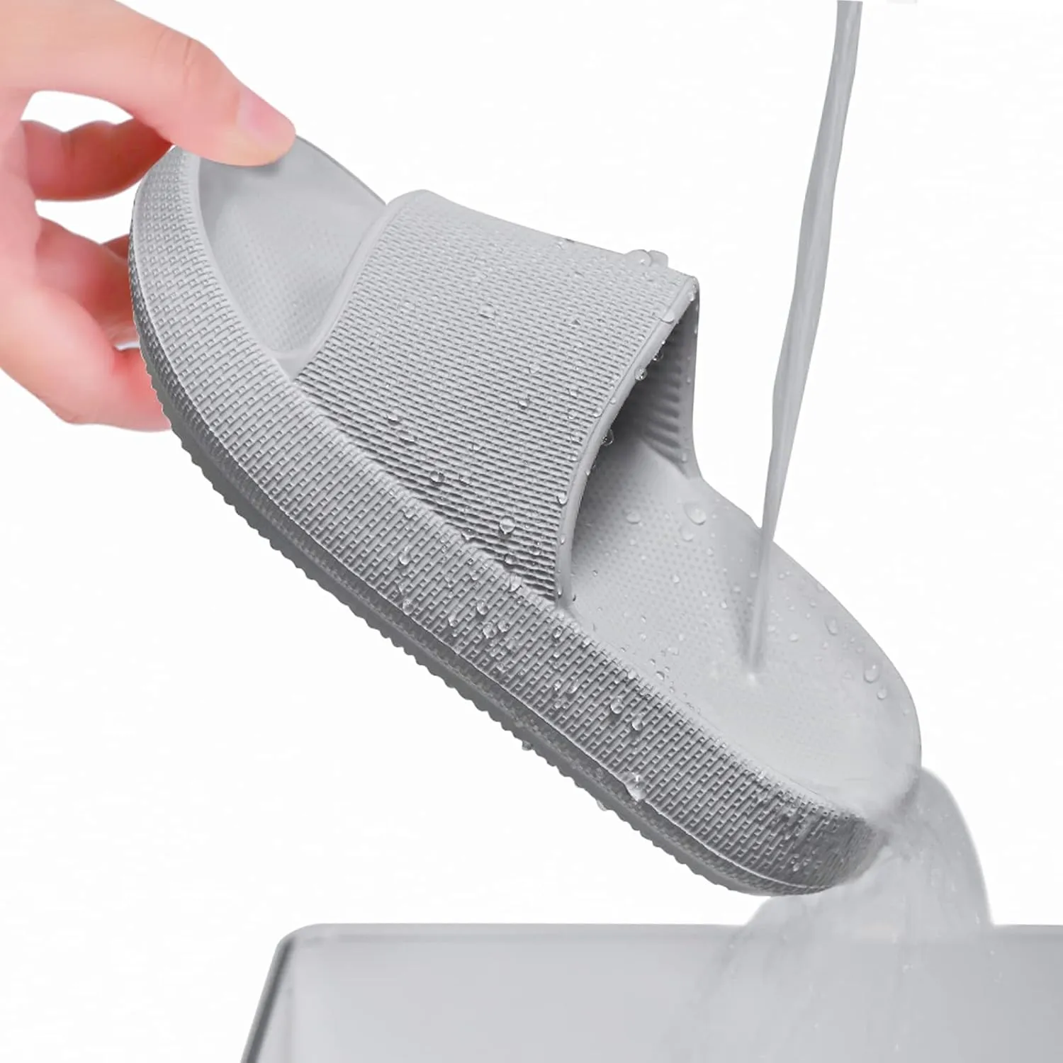 Youecci Cloud Slides for Kids丨Shower Slippers Bathroom Pool Sandals丨Boys Girls Comfy Thick Sole Slippers丨Summer Non-Slip Beach Shoes
