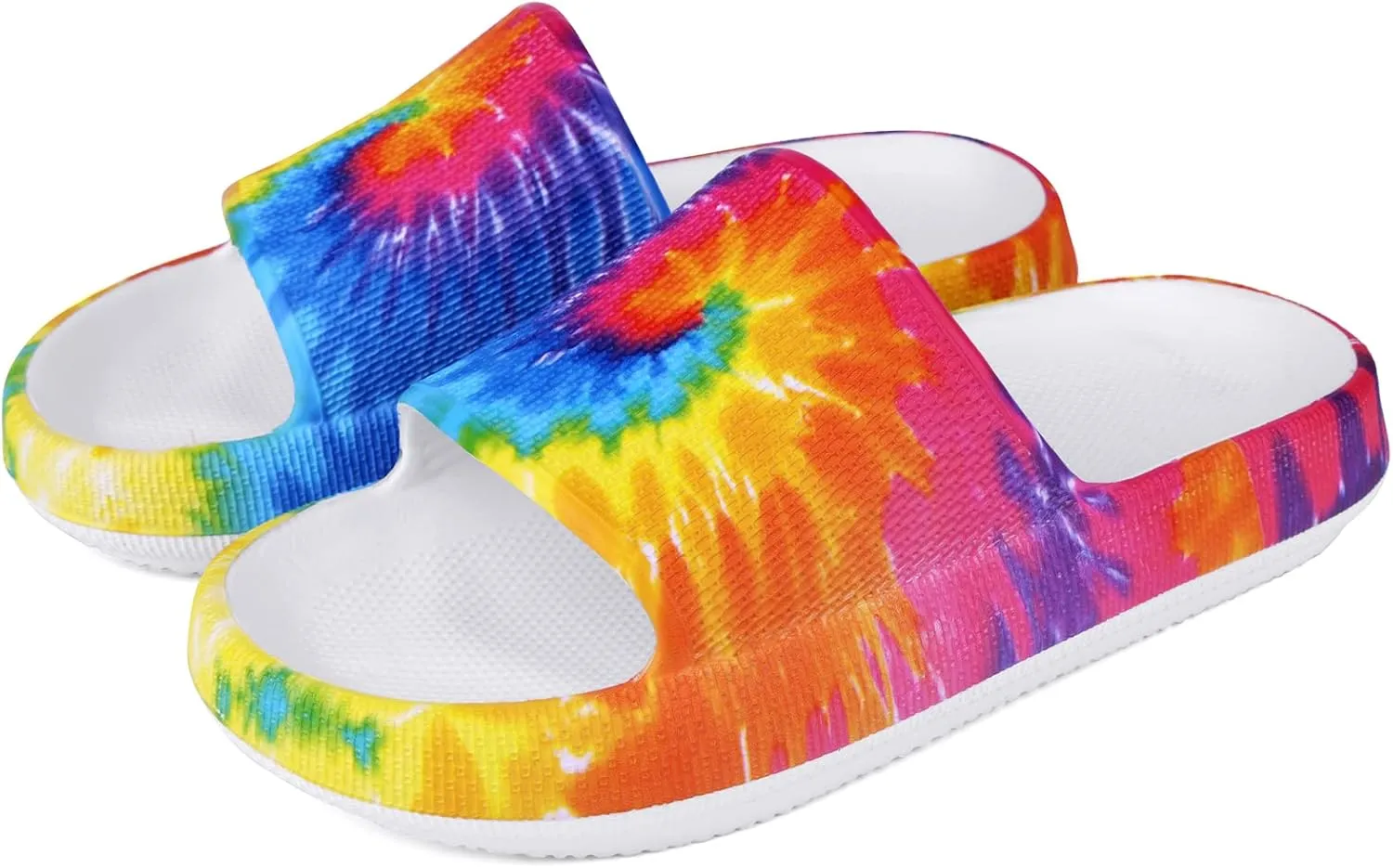 Youecci Cloud Slides for Kids丨Shower Slippers Bathroom Pool Sandals丨Boys Girls Comfy Thick Sole Slippers丨Summer Non-Slip Beach Shoes