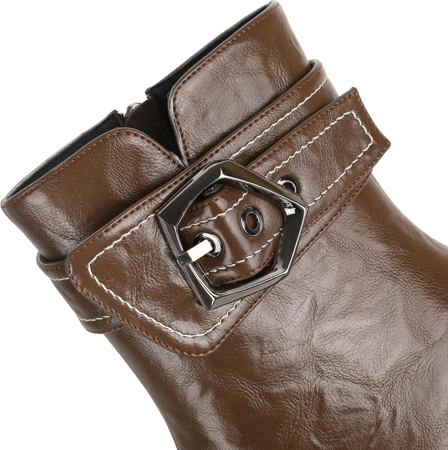 Zamikoo Womens Boots Ankle Chunky Heel Pointed Toe Beaded High Heeled Fall Short Booties