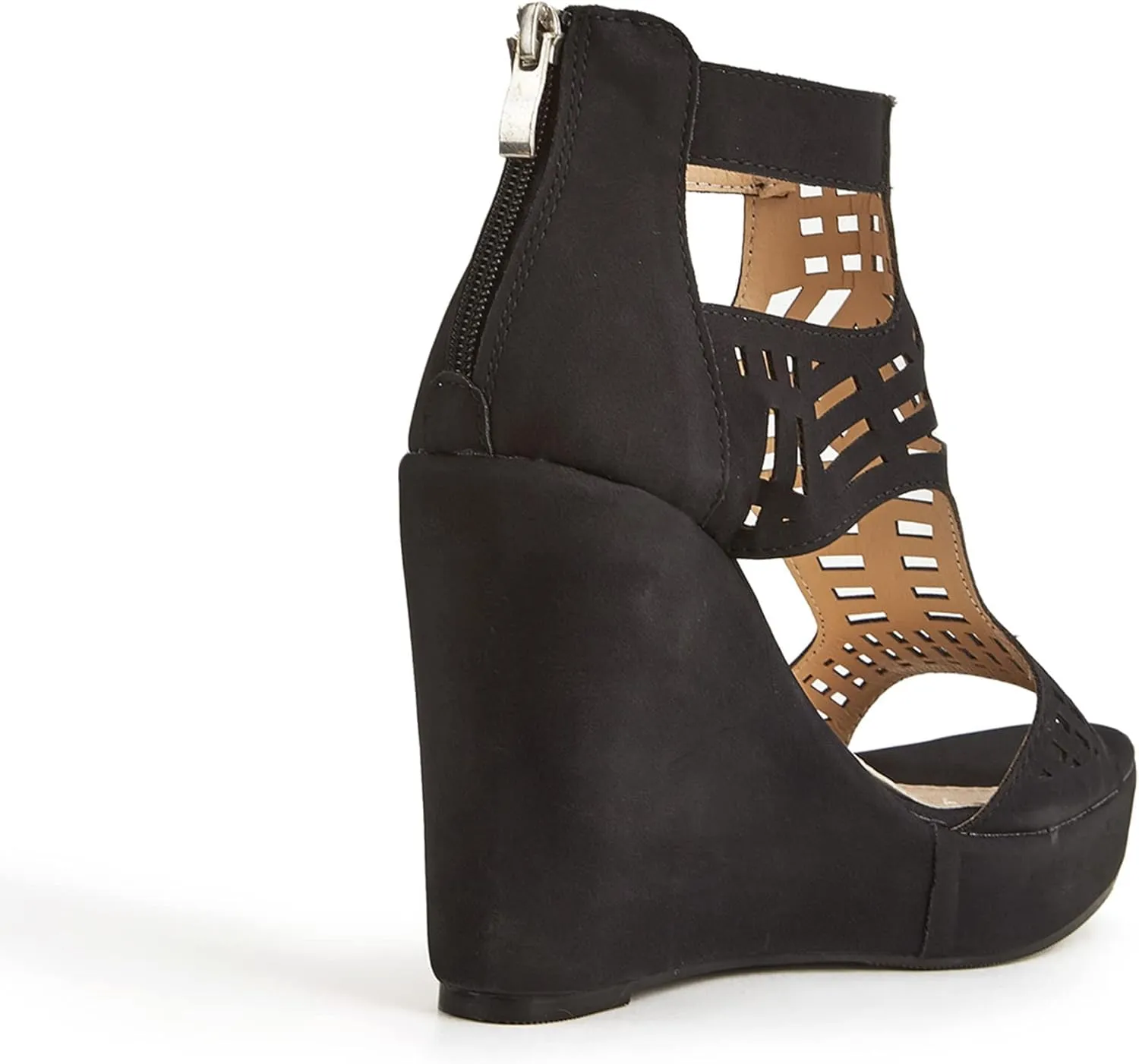 ZBYY Sandals for Women Summer Peep Toe Block Chunky Heel Sandals Cut Out Sandals Back Zipper High Heel Dressy Sandals