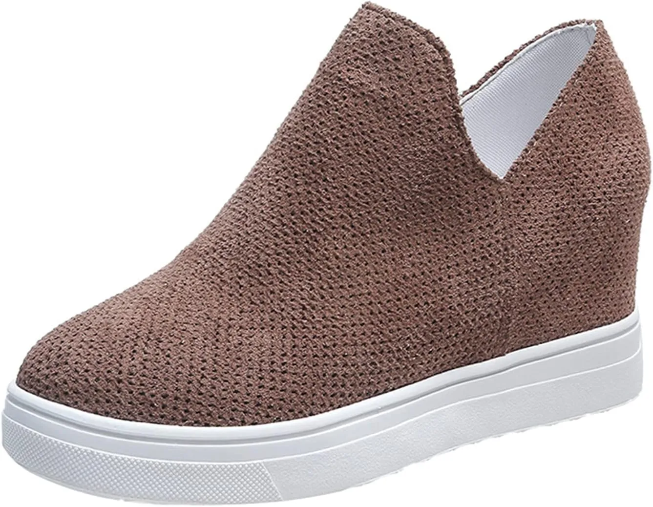 ZBYY Women's Platform Sneakers Hidden Heel Wedge Booties Canvas Shoes Fashion Walking Slip On Breathable Sneakers