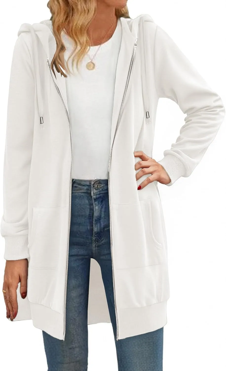 Zeagoo Zip Up Hoodies For Women Long Sleeve Oversized Sweatshirts Casual Lightweight Fleece Jackets With Pockets