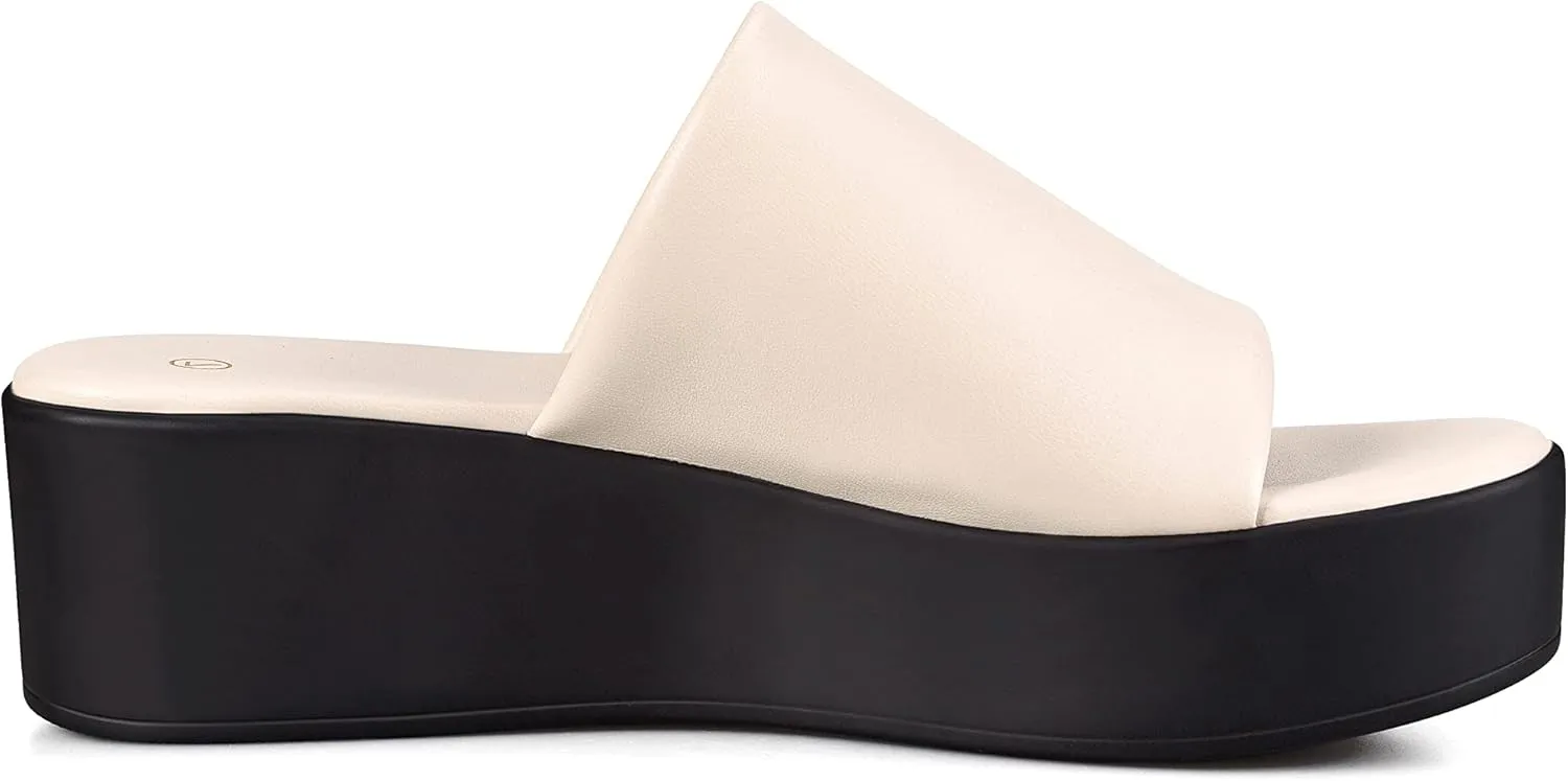 zero-sum Women's Platform Sandals Comfortable Open Toe Backless Slip On Wedge Sandals Summer Casual Slippers for Women